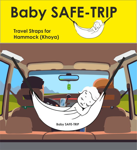 Baby Safe Trip Straps for Hammock Khoya in Car Travel - Only Straps image 1