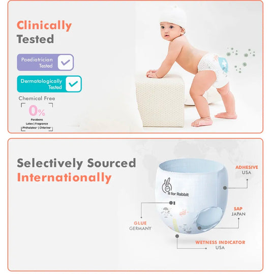 Rabbit Feather Diaper S 48 Pc (4-8 kg)– Ultra-Soft & Leak-Proof Pant Style for Babies image 1