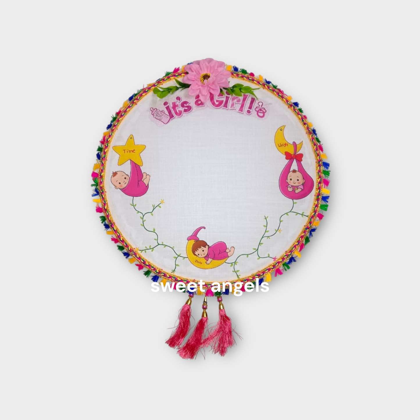 Newborn Footprint Frame for Girls – Chatthi Baby Name Ceremony Keepsake image 1