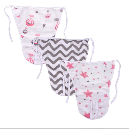 Baby 100% Organic Muslin Nappy padded assorted prints image 1