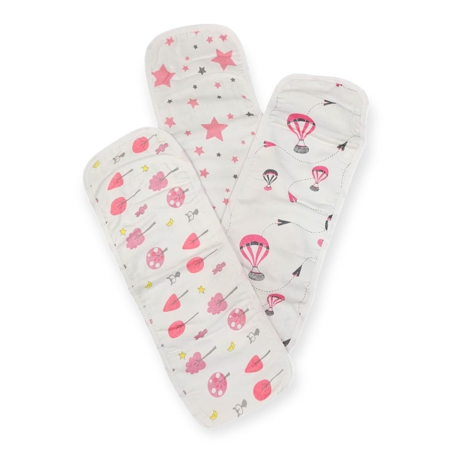 Muslin Cotton Baby Burp Cloth napkins 3pc set - 4 image