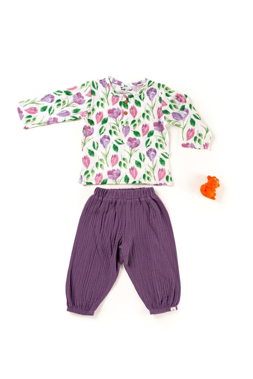 Muslin Baby 0 3 6 9 months Tulip Jogger Set organic - 9 to 12 m image