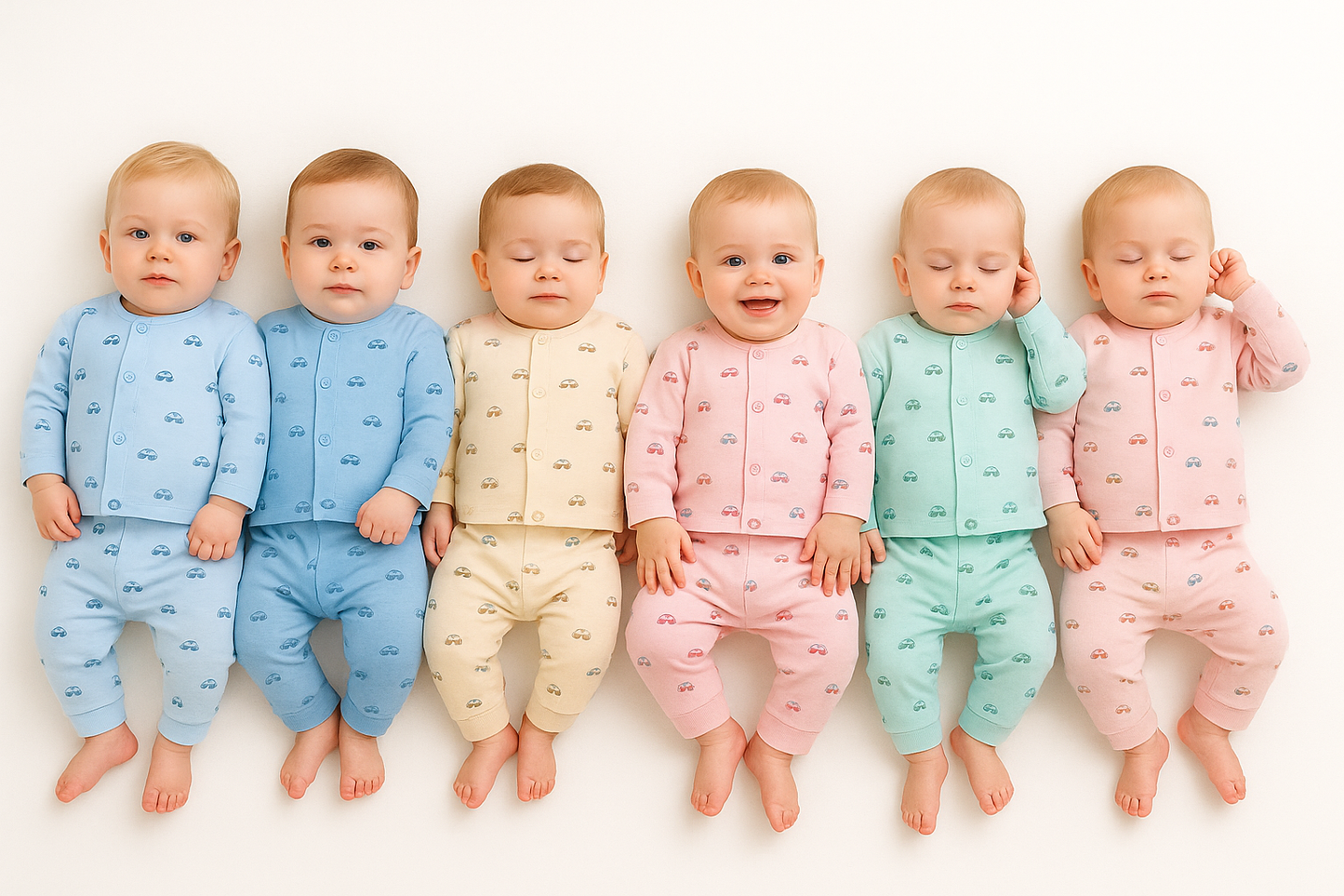 Baby Jogger Legging Suits – Soft Cotton 2-Piece Set (3 to 18 Months) | 6 Pastel Prints image 0