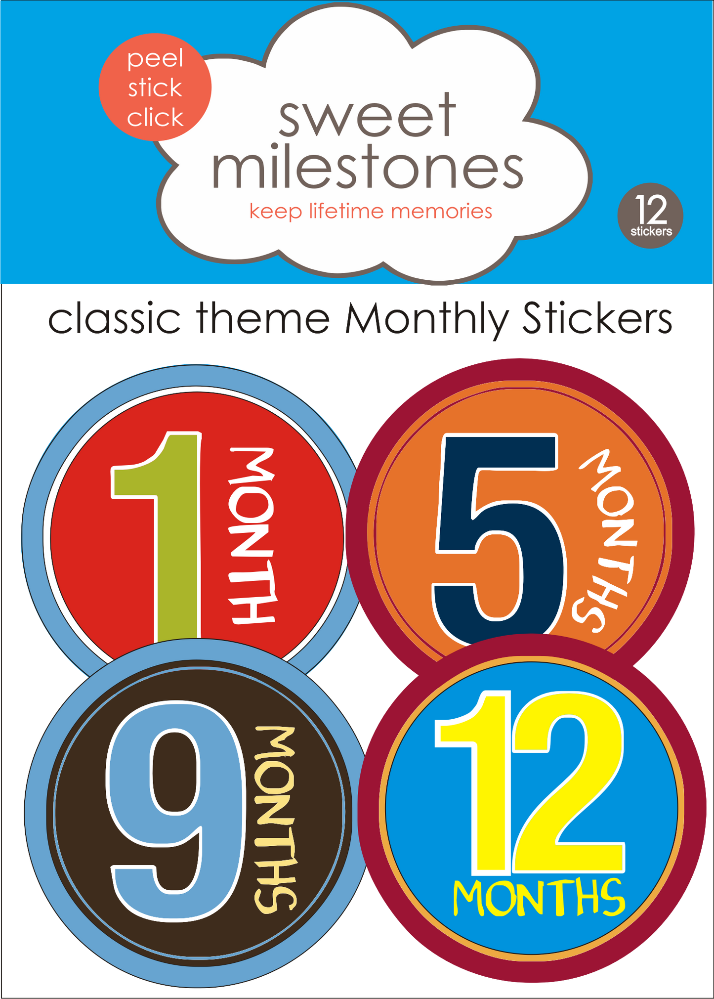 Baby Milestone Monthly Stickers Cowboy Theme image 0
