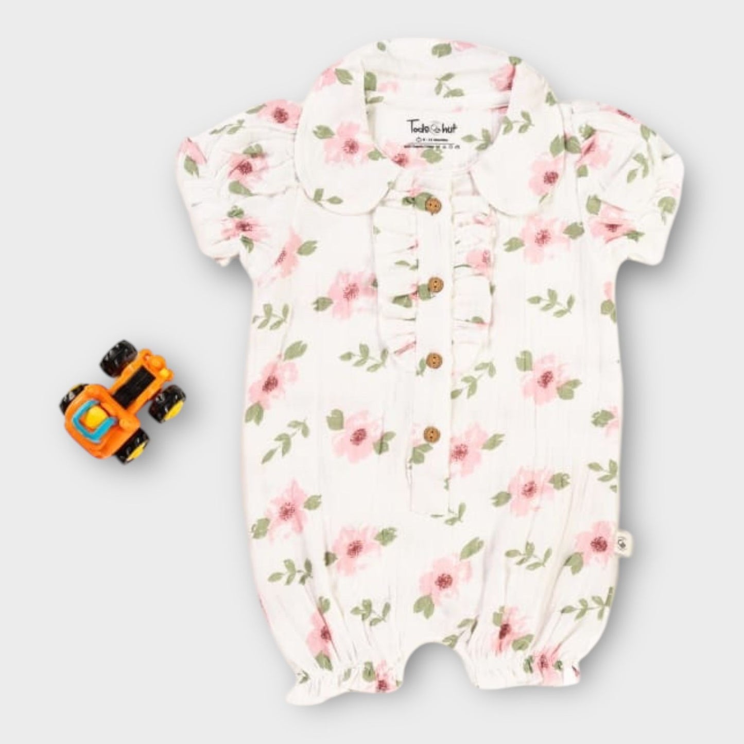 Muslin Romper for Baby Girls – Soft, Organic & Comfortable - 6 to 9 m image