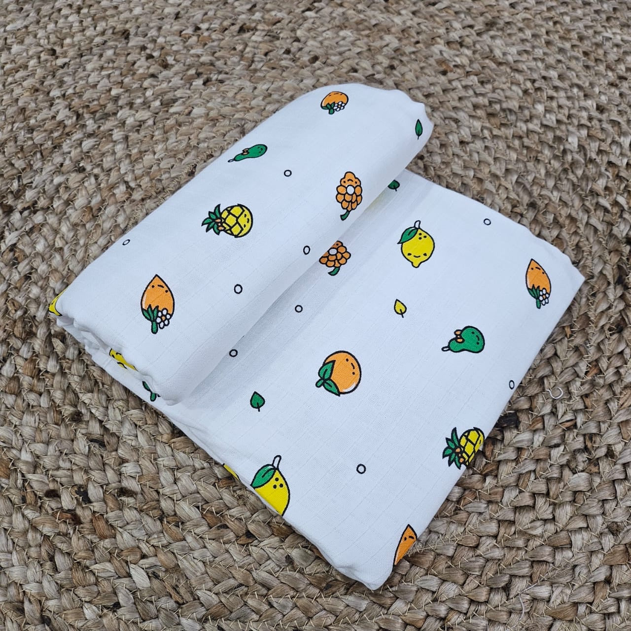 Fruits Organic Muslin 6 Layer Blanket Soft Breathable & Skin-Friendly by Sweet Angels image 0