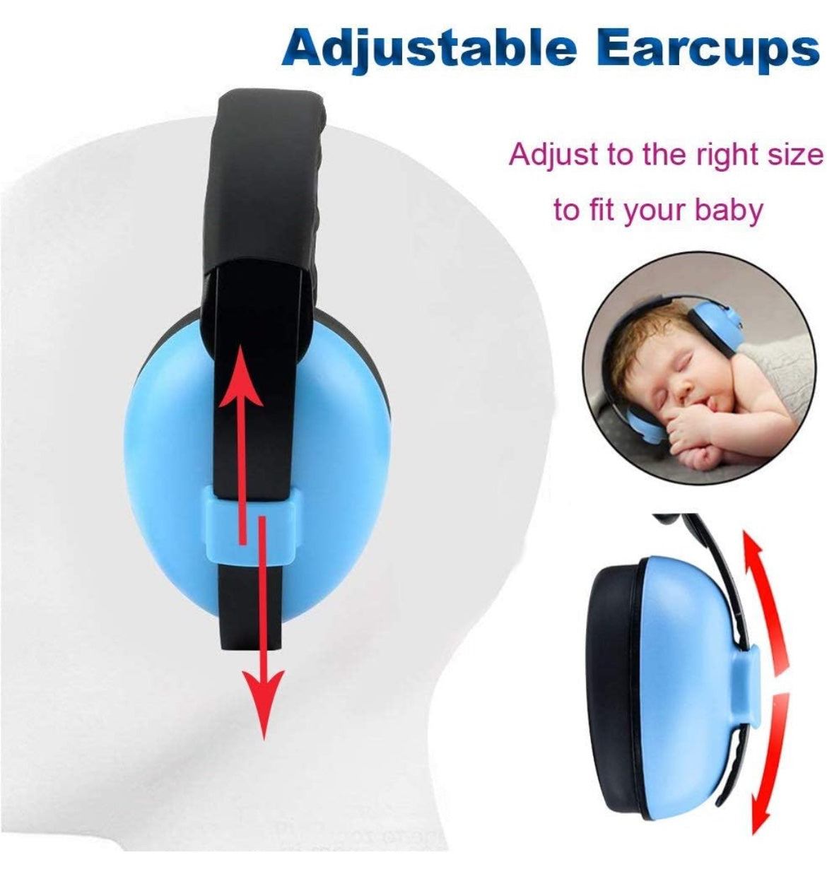 Blue Baby Noise Cancelling Headphones, Ear Protection Earmuffs Noise Reduction for 0-3 Years Kids/Toddlers/Infant image 2