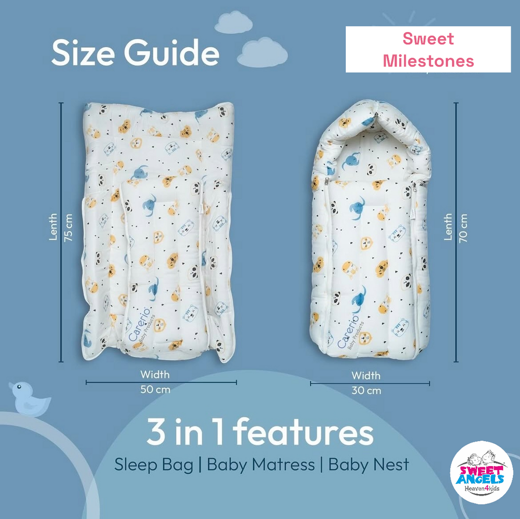 Mul Mul Baby Sleeping Bag (0-1 Yrs) | Soft, Breathable & Lightweight Carry Nest image 4