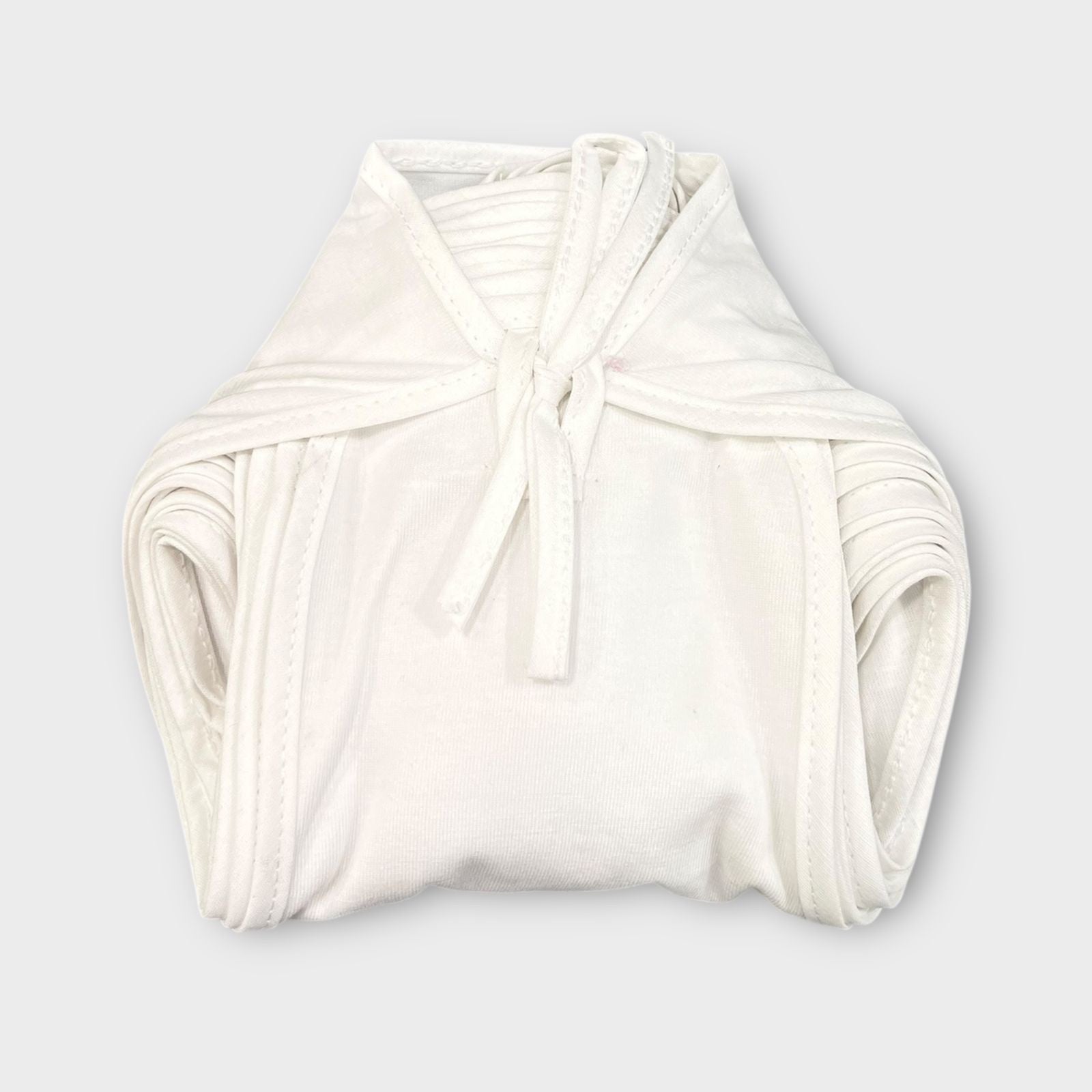 White Nappy Tie knot Langot set of 12 image 2