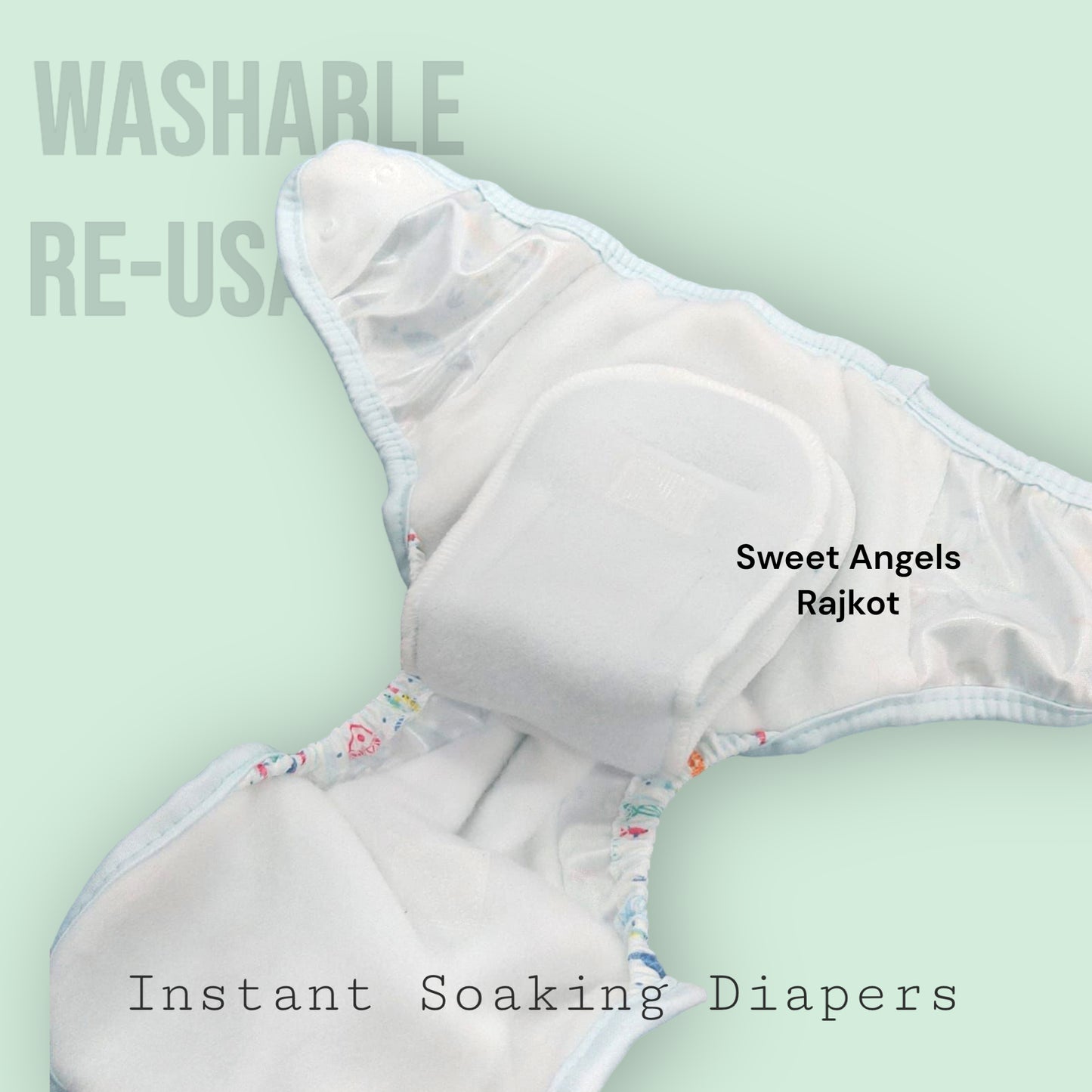 Organic Cotton Reusable Washable Baby Diaper Eco Friendly Sustainable and Gentle on Skin image 5