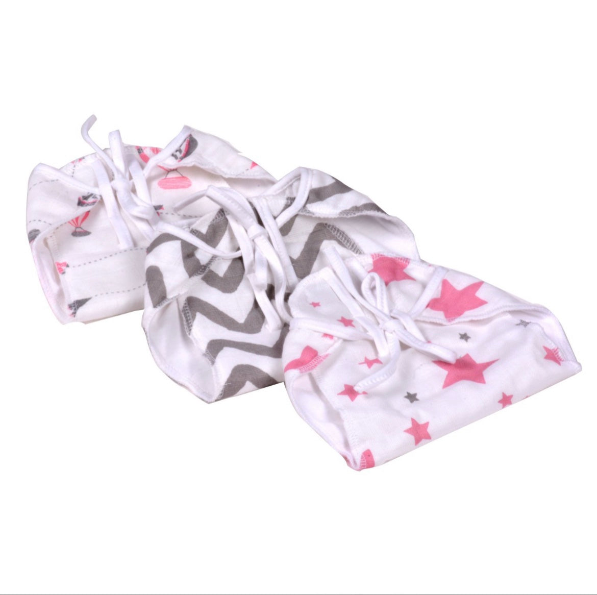 Baby 100% Organic Muslin Nappy padded assorted prints image 4