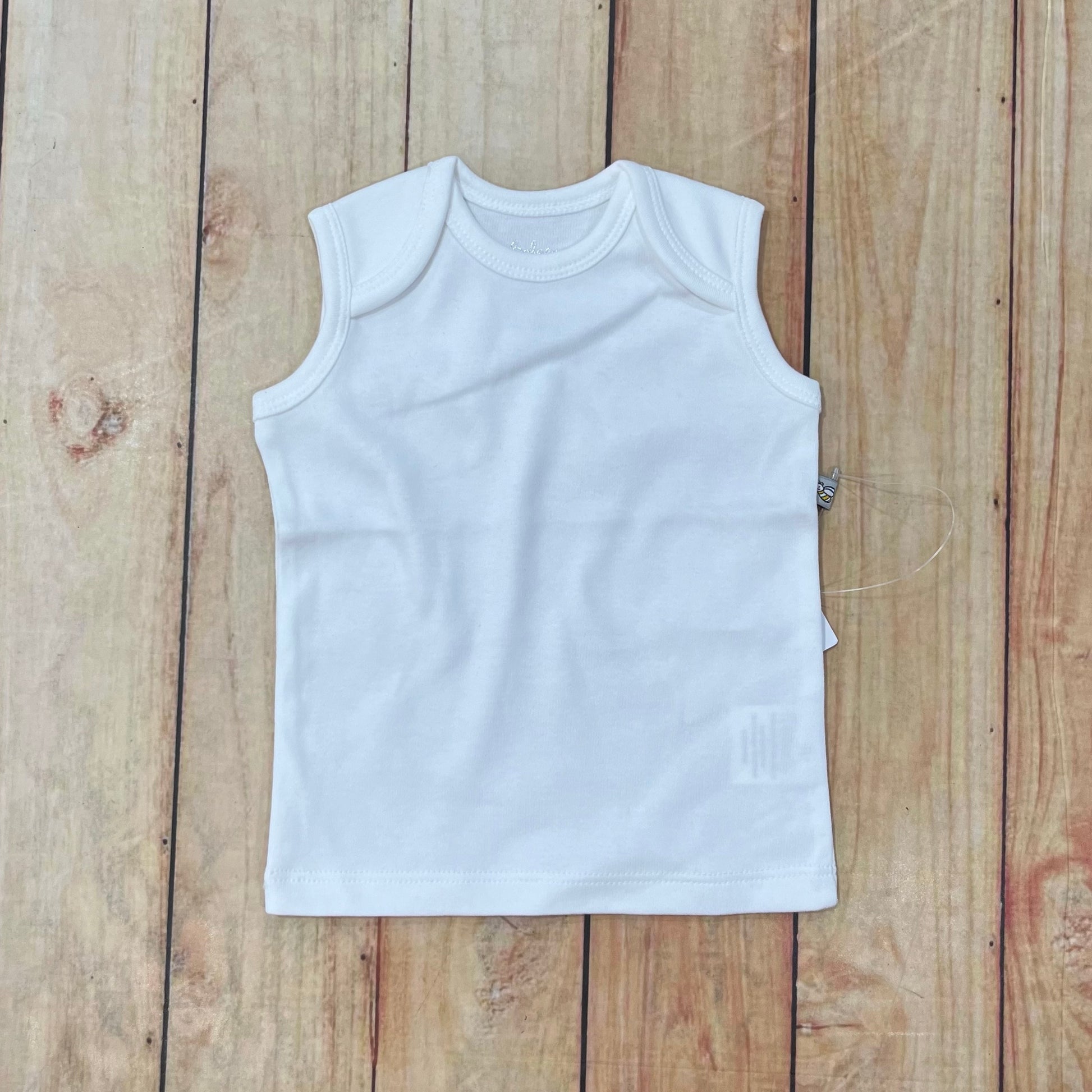 Newborn White Vest Organic 0-3 m image 0