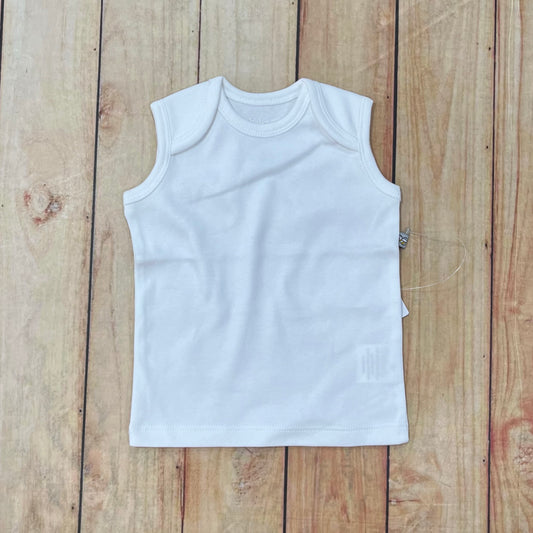 Newborn White Vest Organic 0-3 m image 0