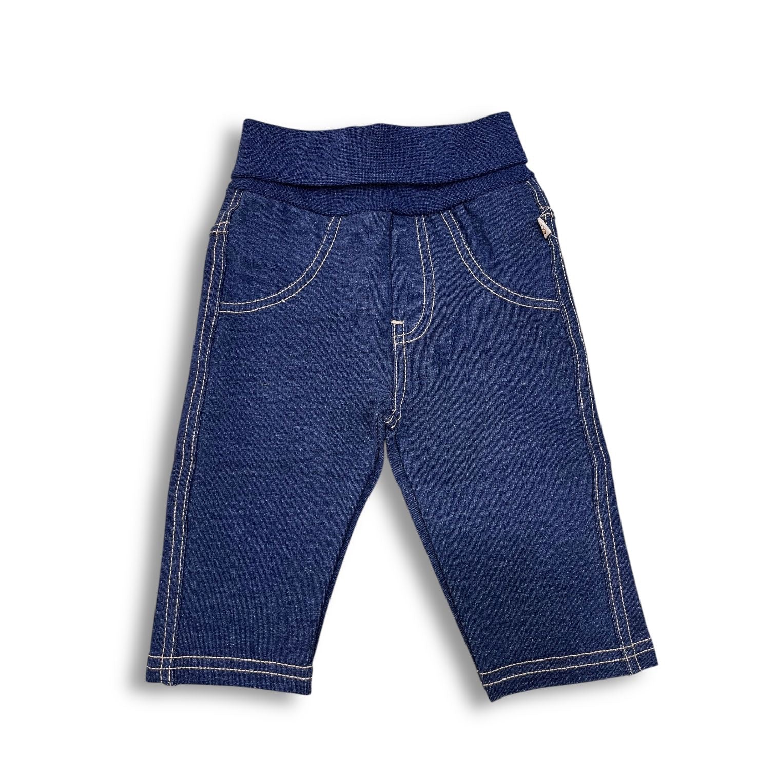 Denim Baby Jegging pant Soft Organic cotton - 6 to 9 m image