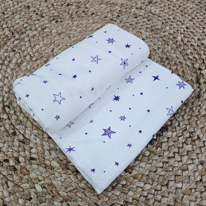Stars Organic Muslin 6 Layer Blanket Soft Breathable & Skin-Friendly by Sweet Angels image 0