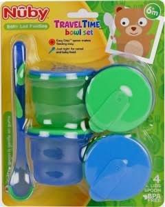 nuby travel time bowl set 6m+ 4 bowls 1 spoon image 2