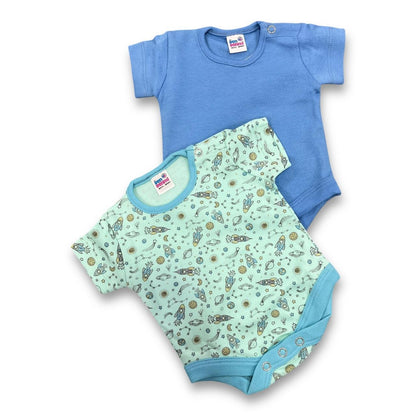 Bodysuit organic Preemie baby 2pc pack assorted image 2