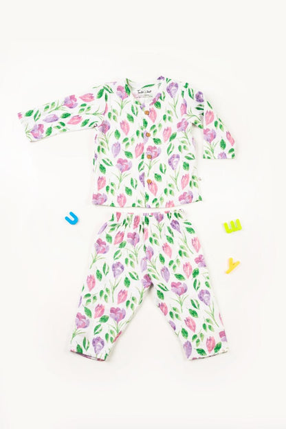 Muslin Baby 0 3 6 9 months Tulip Night Suits Organic image 0