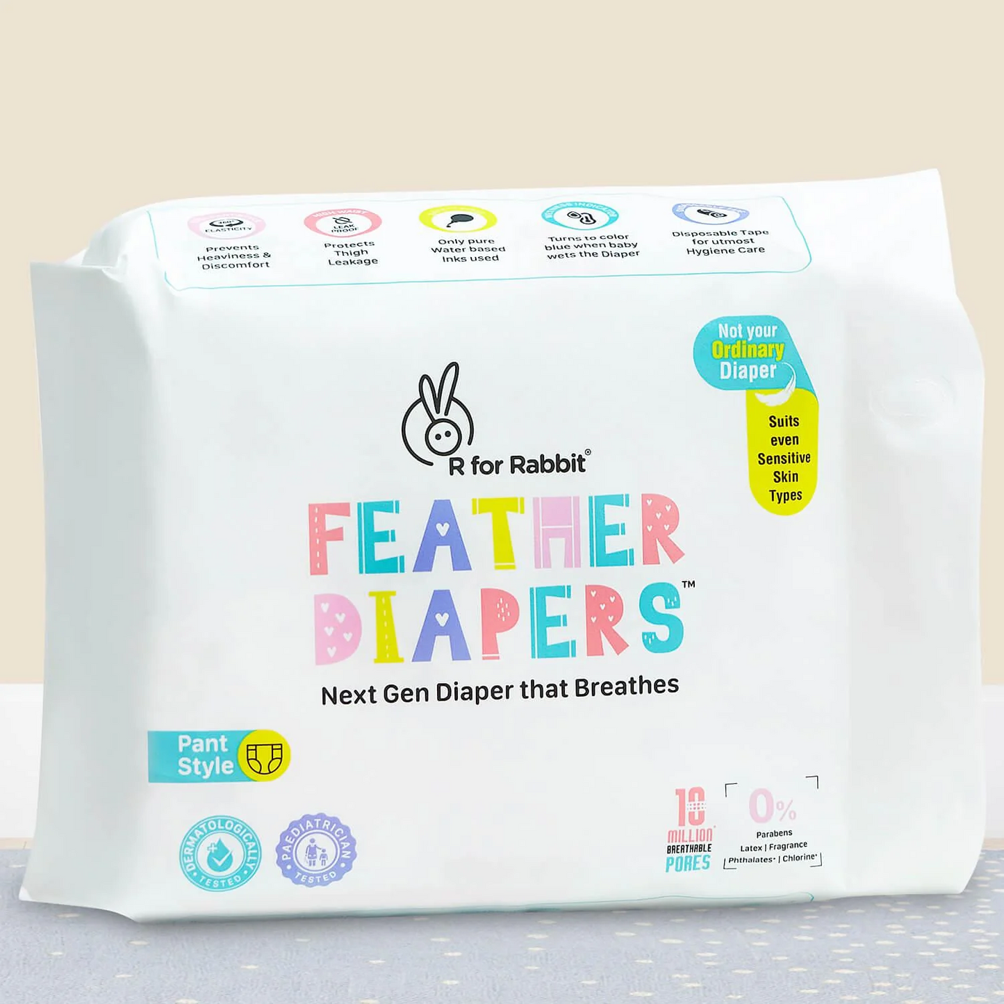 Rabbit Feather Diaper S 48 Pc (4-8 kg)– Ultra-Soft & Leak-Proof Pant Style for Babies image 0