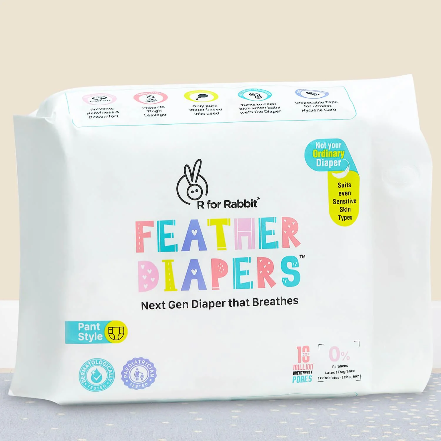 Rabbit Feather Diaper S 48 Pc (4-8 kg)– Ultra-Soft & Leak-Proof Pant Style for Babies image 0