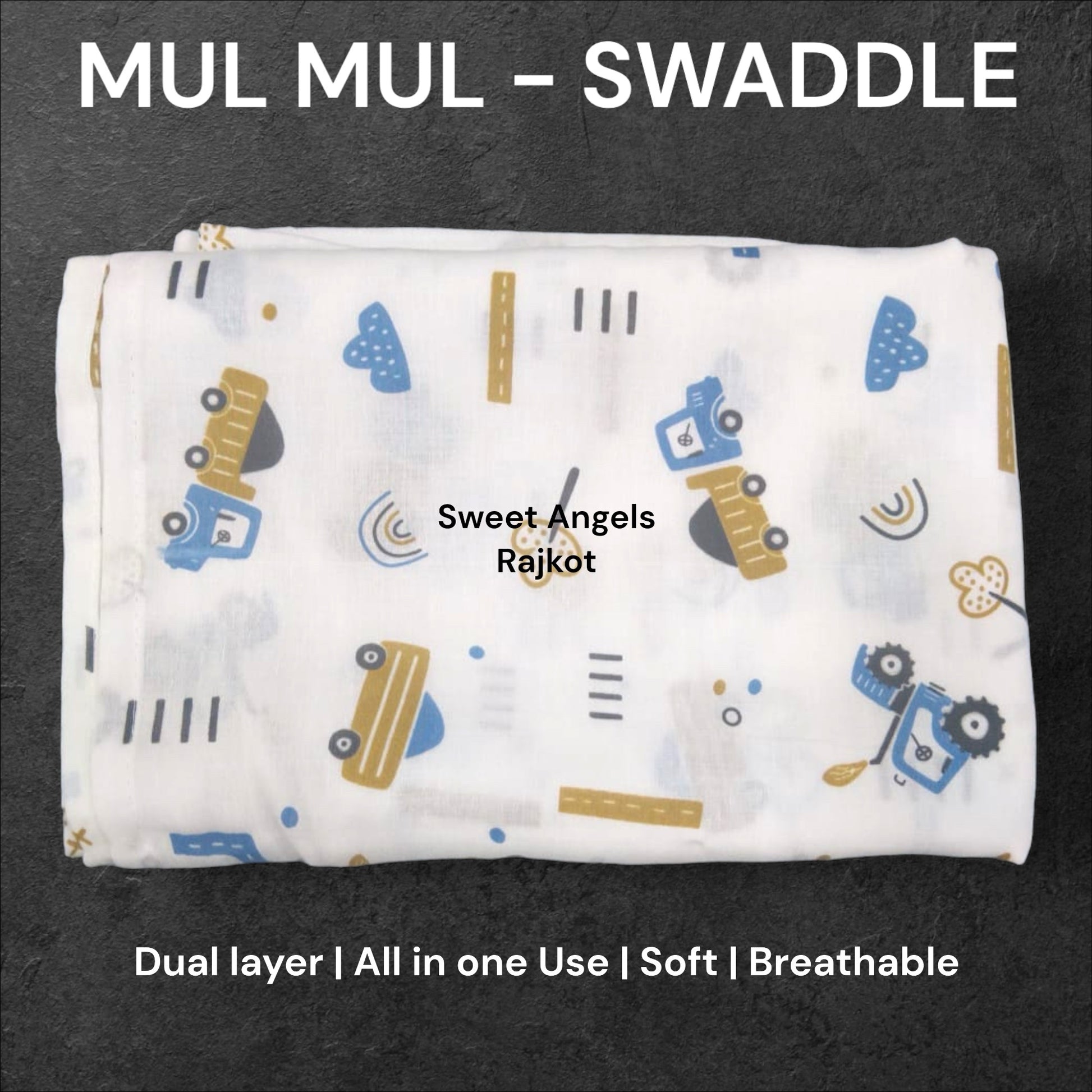 Mul Mul Swaddle Dual Layer – Soft, Breathable & Multi-Purpose Baby Wrapper image 3