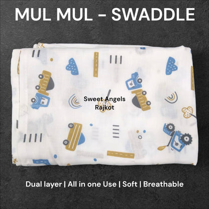 Mul Mul Swaddle Dual Layer – Soft, Breathable & Multi-Purpose Baby Wrapper image 3