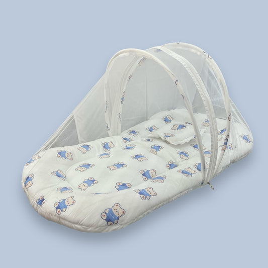Muslin Baby Bedding with Net and Pillow image 0