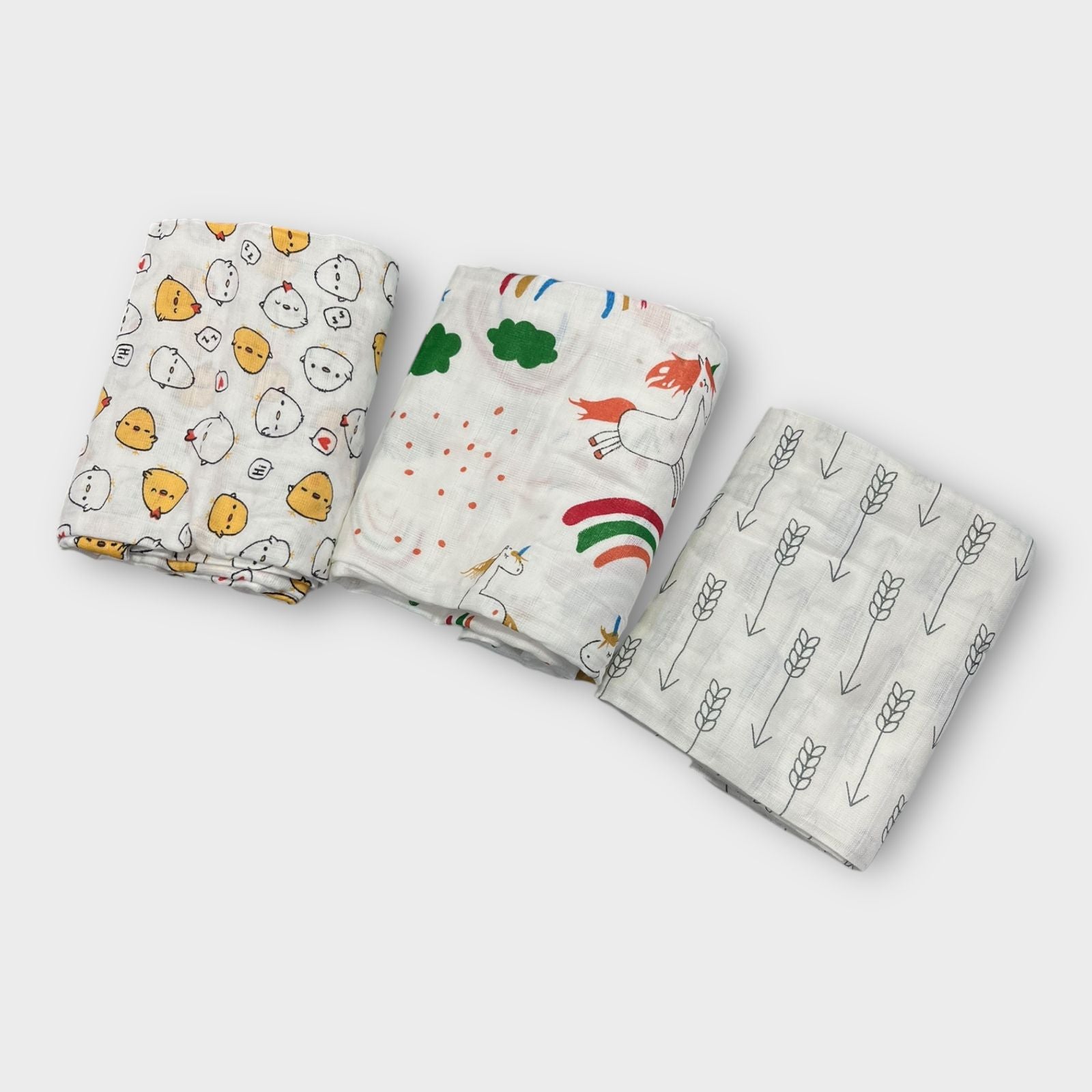 Luxury Organic Cotton Baby Throws - Pack of 3 | Soft & Breathable Muslin Swaddle Blankets image 1