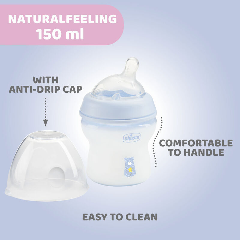 NaturalFeeling Feeding Bottle (150ml, Slow) (Blue) image 2