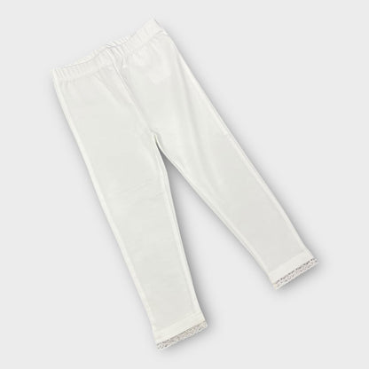 2 to 3 years Organic Leggings Tights Baby Girl - white image