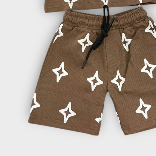 Hip Hop Kids Unisex Co Ord Set 3 to 10 years Diamond Brown image 1