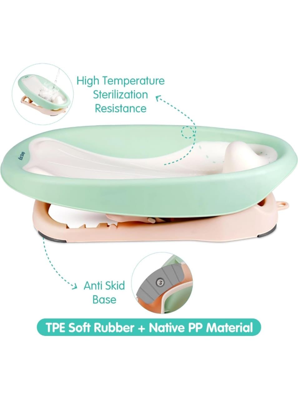 Baby Bath Tub Seat Adjustable | Soft Silicon Padding Base for Newborns to 12 Months image 2