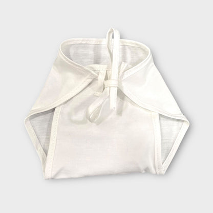 White Nappy Tie knot Langot set of 12 image 0