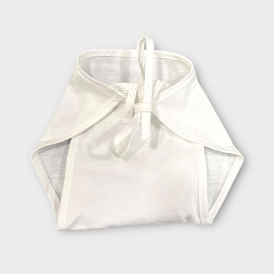 White Nappy Tie knot Langot set of 12 image 0