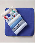 Ben Benny Terry 100% Cotton Knit Wash Cloths with Animal Print Pack of 8 L 21.5 x B 21.5 cm - Multicolor