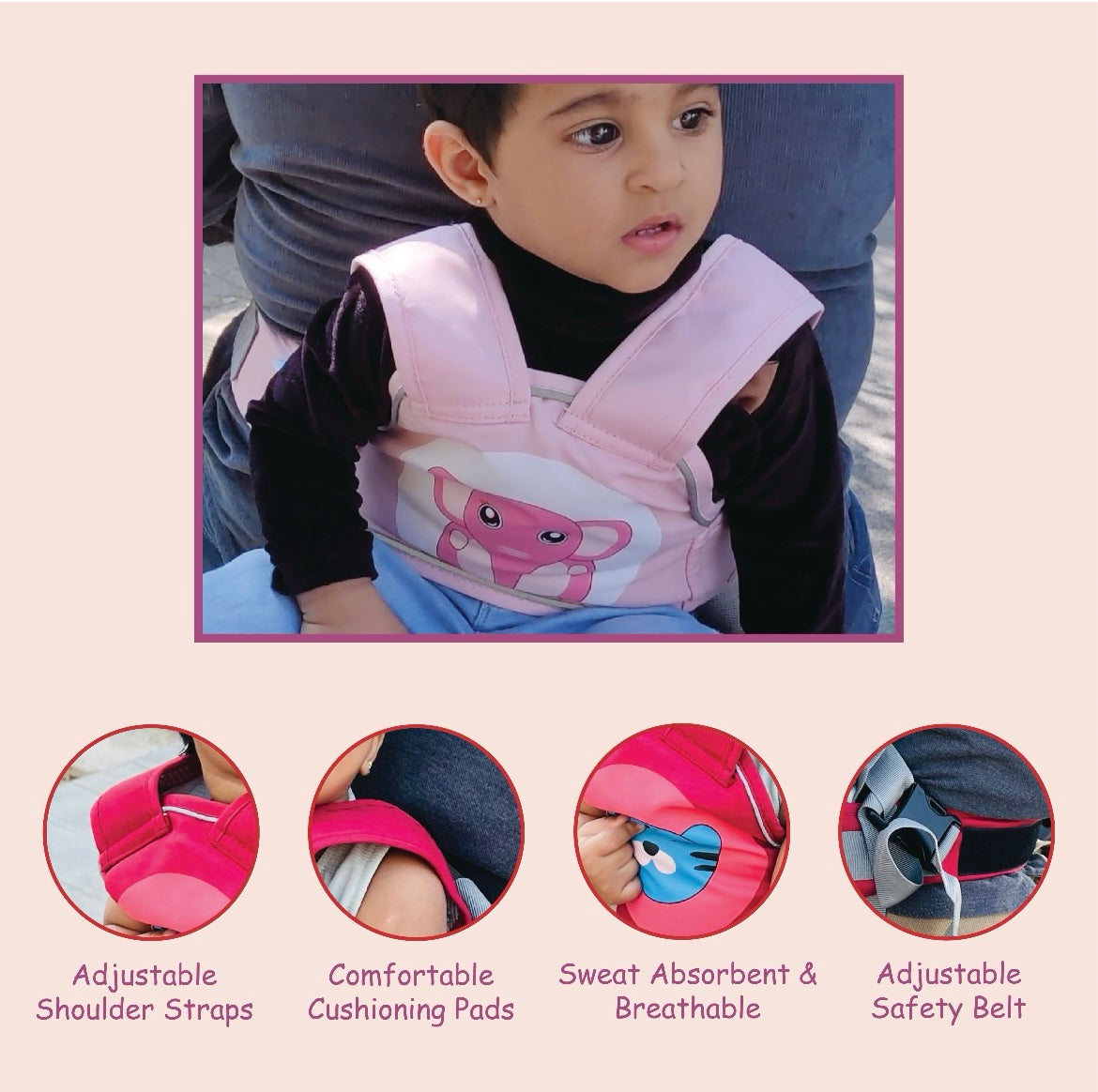 Kids Bike Safety Belt two wheeler image 1