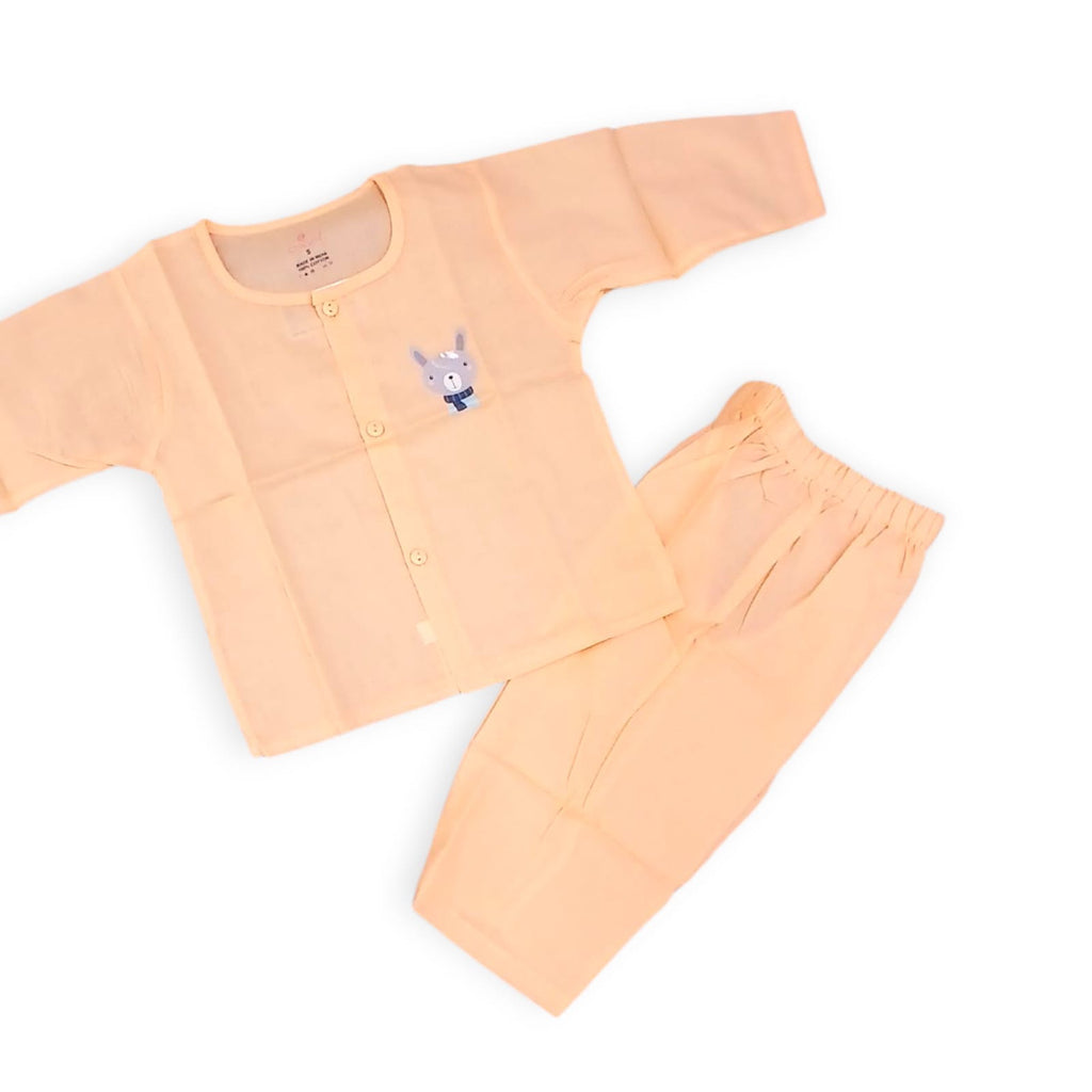 Plain Organic Cotton Night suits 0 to 2 years - peach, 0 to 6 m image
