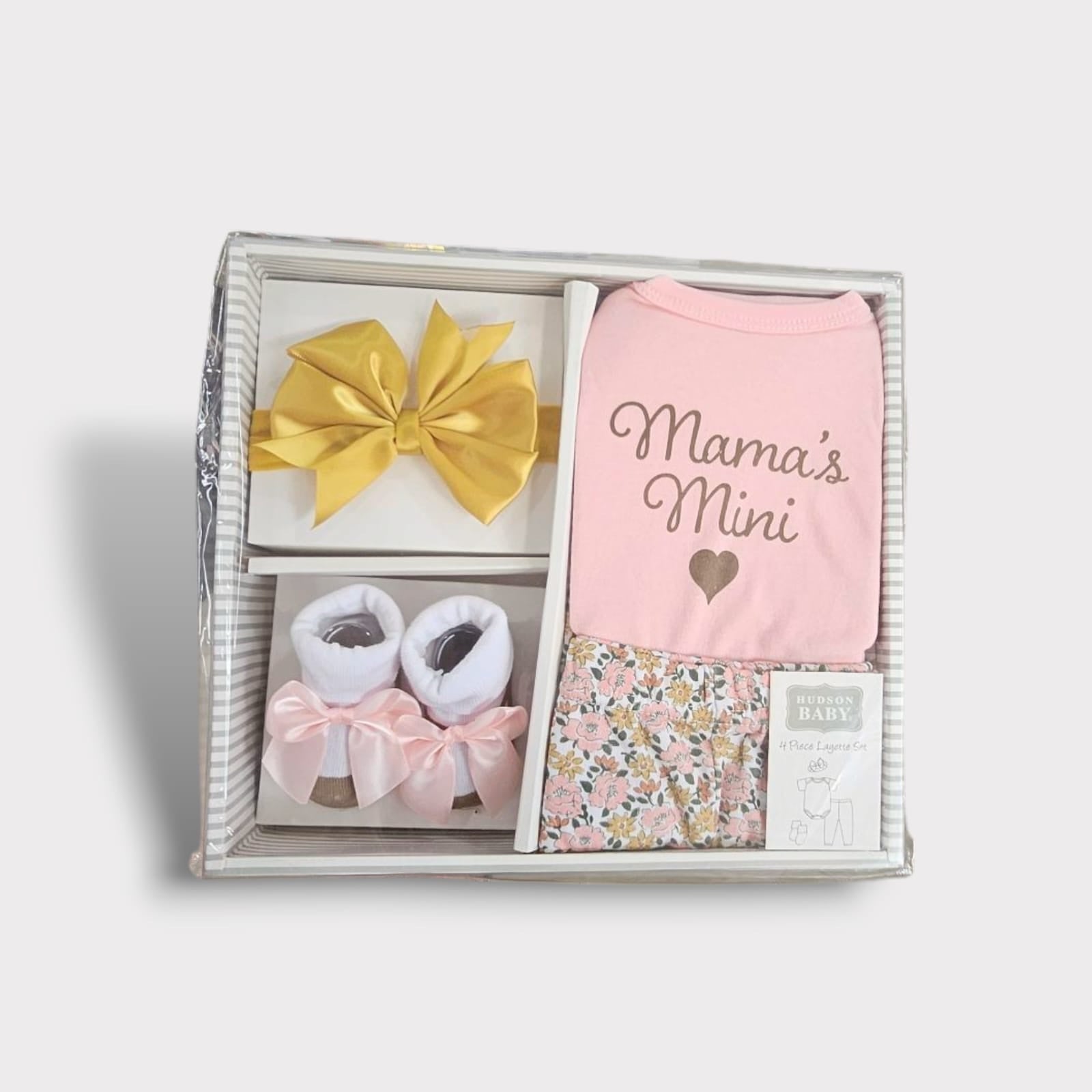 Newborn Baby Girl Birth Gift Set - peach pink image