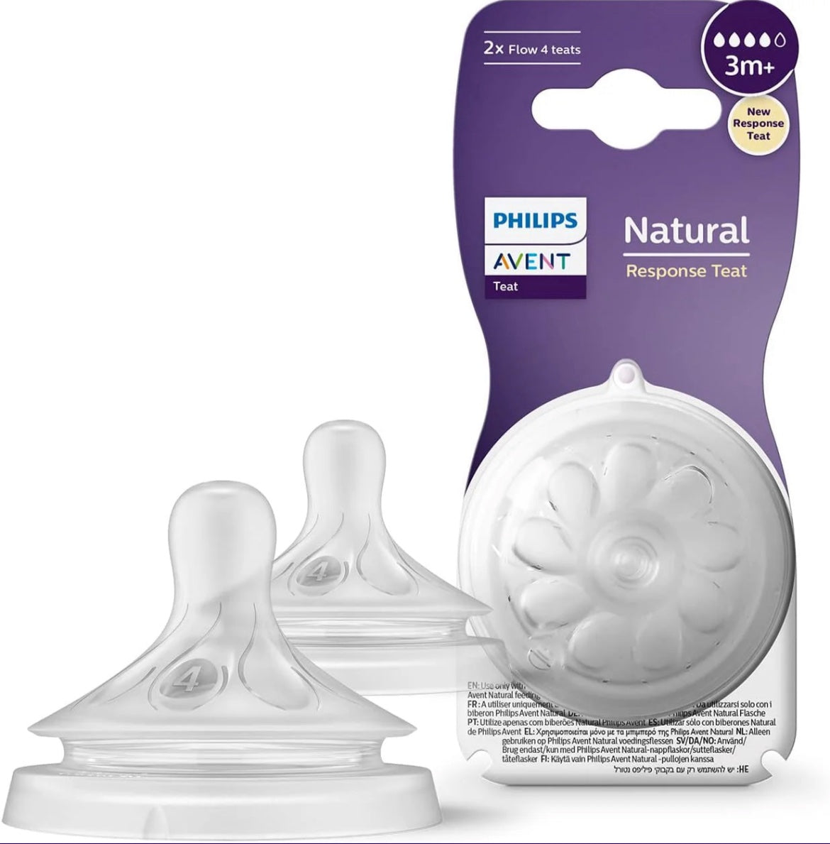 Philips Avent Bottle Teat Nipple – Natural Response, BPA-Free, Anti-Colic - 3+ image