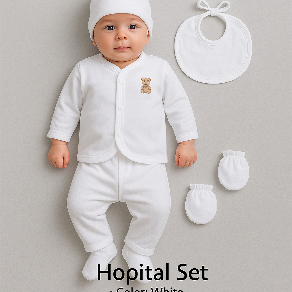 Organic White Newborn Clothing Set | Pure Cotton for Baby's Comfort image 0