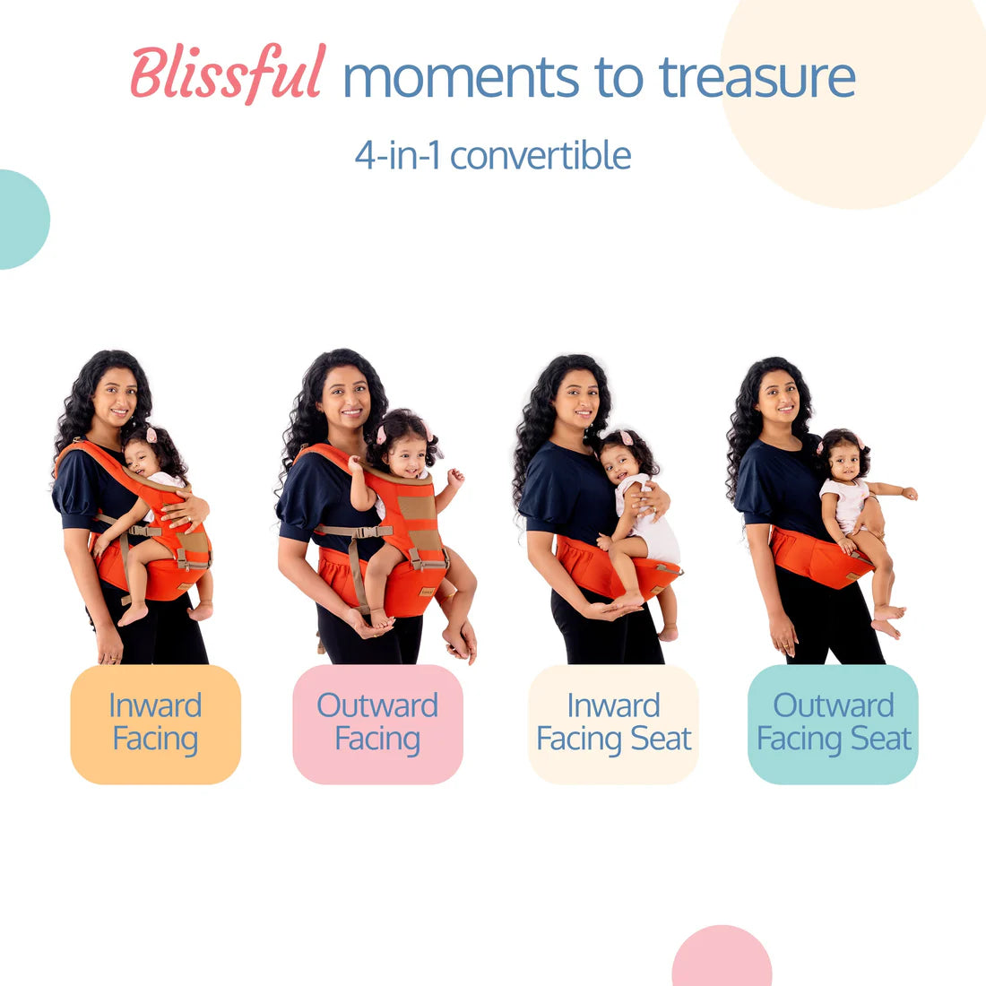 Royal Hip Seat Baby Carrier Orange | Ergonomic and Comfortable image 3