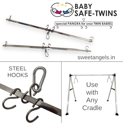 Baby Safe - TWINS baby Steel pangra for any Cradle Ghodiya image 2