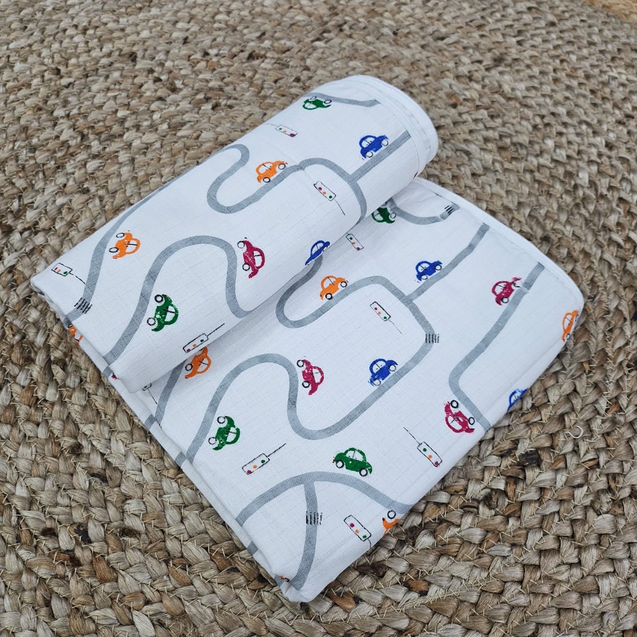 Car Organic Muslin 6 Layer Blanket Soft Breathable & Skin-Friendly by Sweet Angels image 0