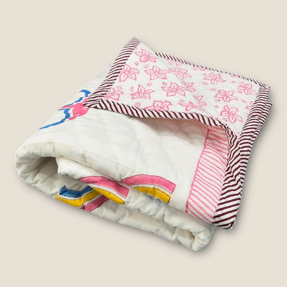 Kids organic Comforter Dohar 40x60 inch Rainbow image 2