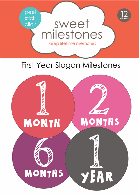 Baby Milestone Monthly Stickers Chalk Theme image 0