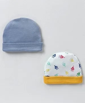 Cap Set Organic Cotton assorted Preemie 2pc pack image 5