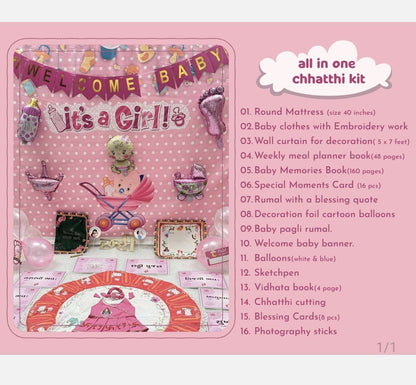 Girls Chatthi Gift Set With full Decoration Kit Baby Name Ceremony Celebration image 1