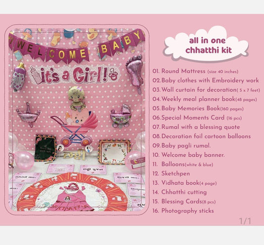 Girls Chatthi Gift Set With full Decoration Kit Baby Name Ceremony Celebration image 1