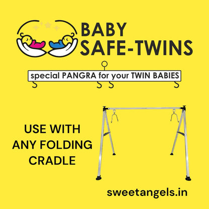 Baby Safe - TWINS baby Steel pangra for any Cradle Ghodiya image 3
