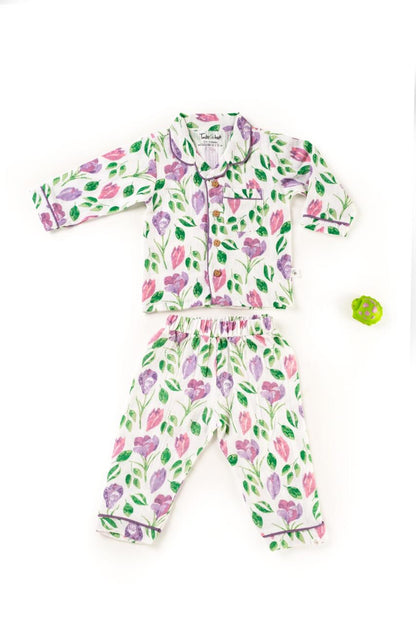 Muslin Colar Baby Tulip Night Suits - 9 to 12 m image